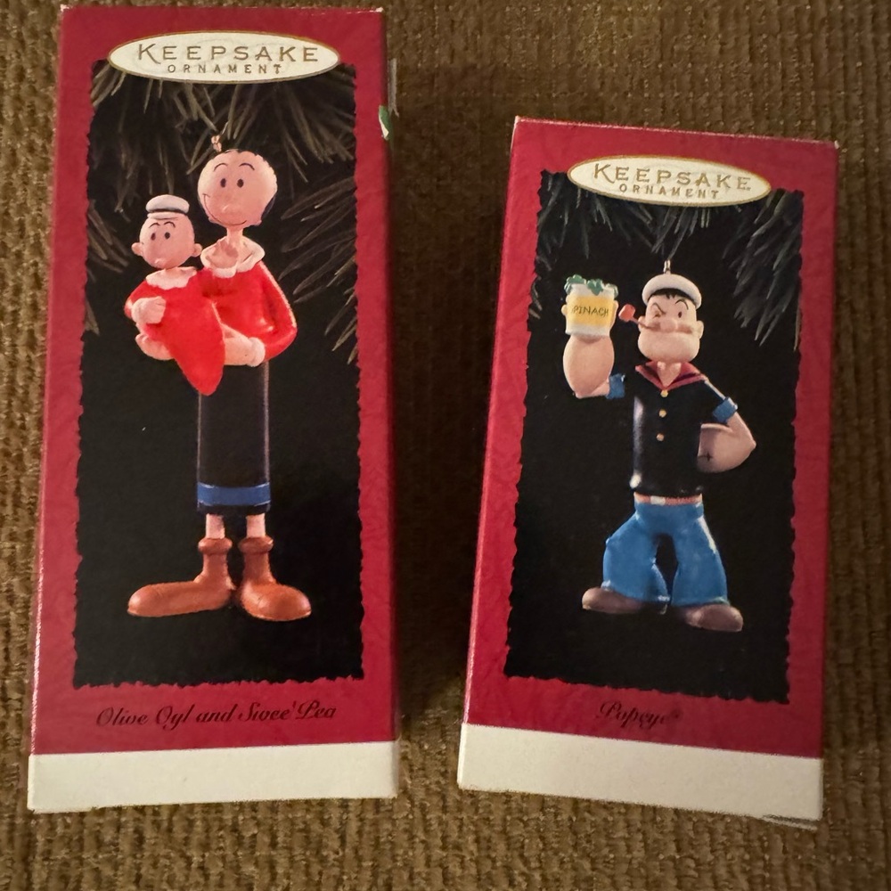 Hallmark Popeye Olive Oyl and Swee’ Pea Ornaments